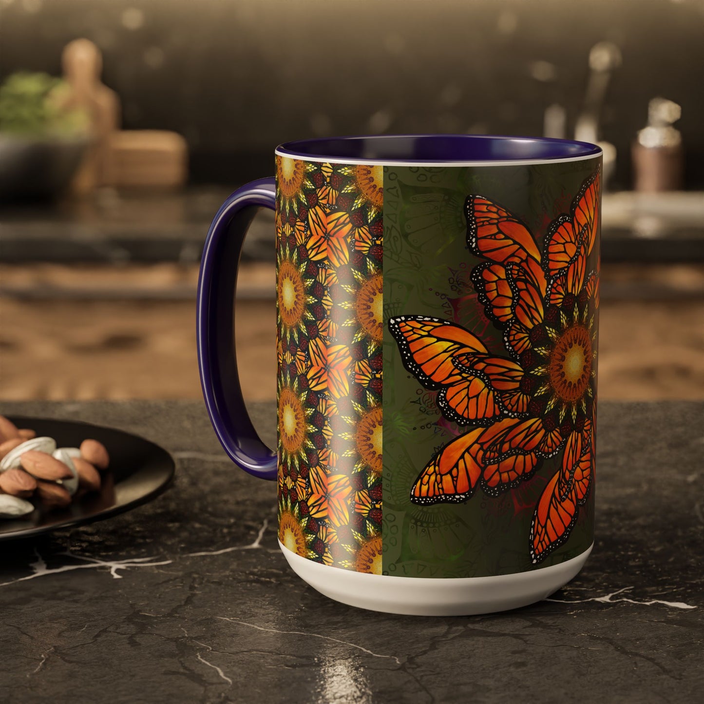 Pacio, Adam - Monarch Butterfly Mandala - Colorful Accent Mugs
