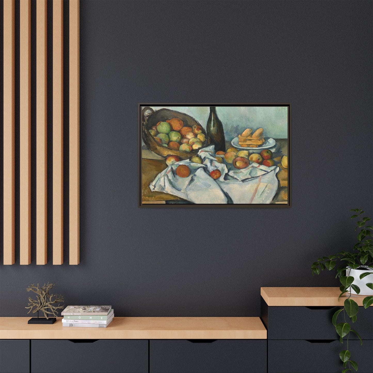 Cézanne, Paul - Basket of Apples (1893) - Matte Canvas, Framed