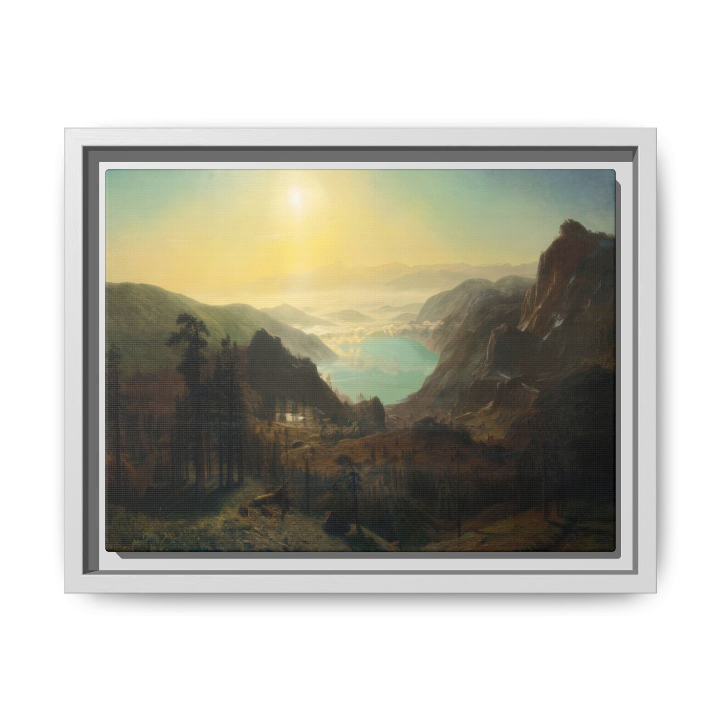 Bierstadt, Albert - Donner Lake from the Summit (1873) - Matte Canvas, Framed