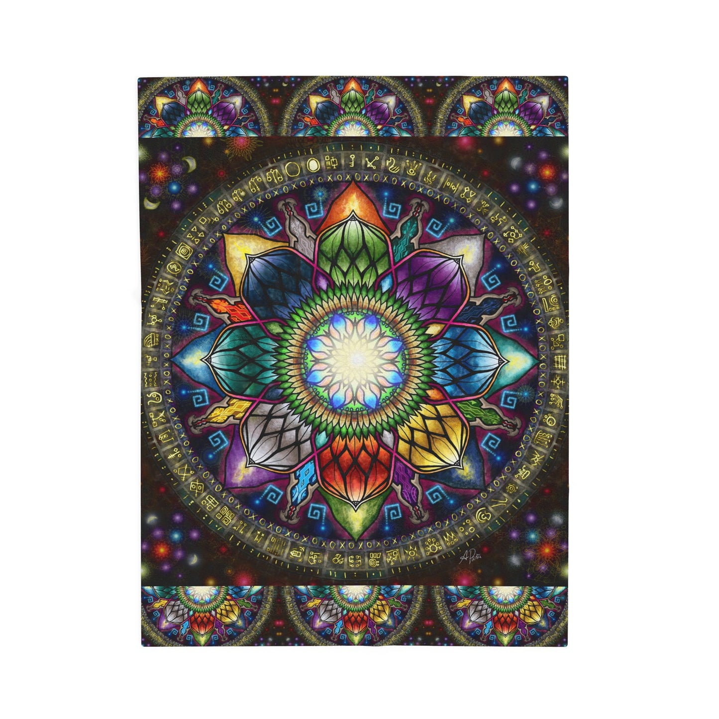 Pacio, Adam - Mystic Jewel Mandala - Velveteen Plush Blanket