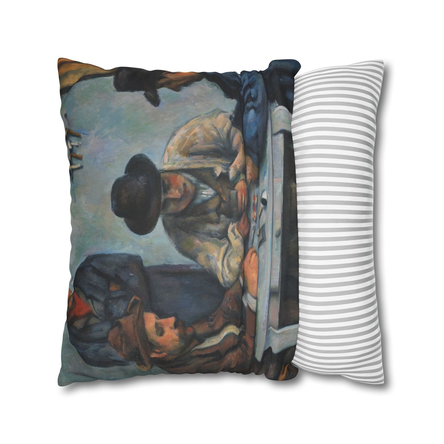 Cézanne, Paul - The Card Players (1892) - Faux Suede Square Pillowcase