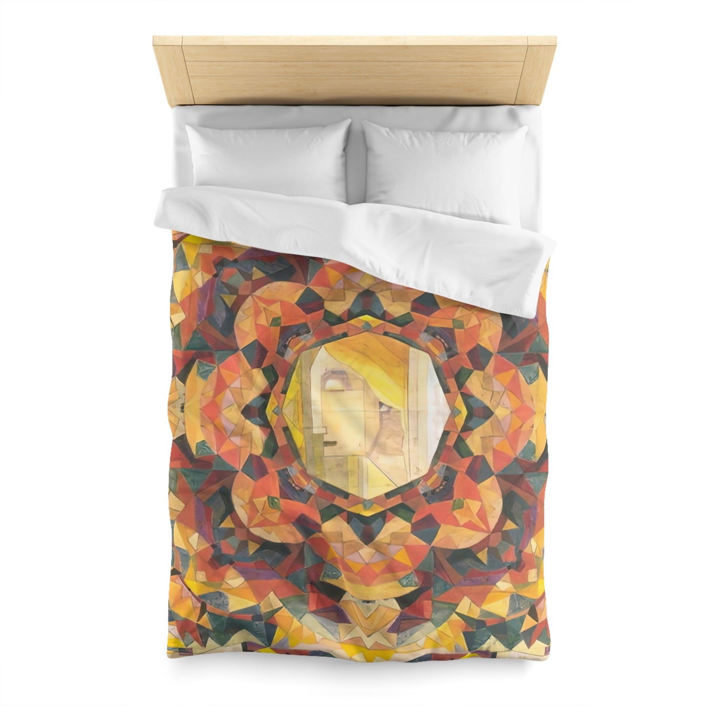 Filiger, Charles - Woman’s Head with Closed Eyes (1893) - Microfiber Duvet Cover