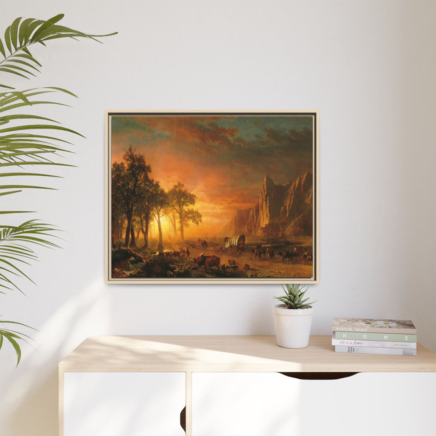 Bierstadt, Albert - Emigrants Crossing the Plains (1867) - Matte Canvas, Framed