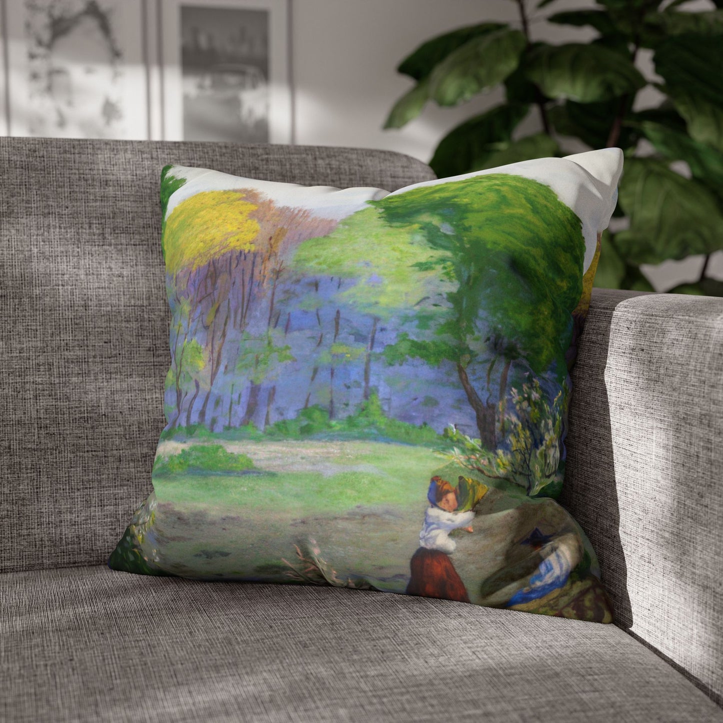 Ranson, Paul - Picking Flowers (1890) - Suede Square Pillowcase