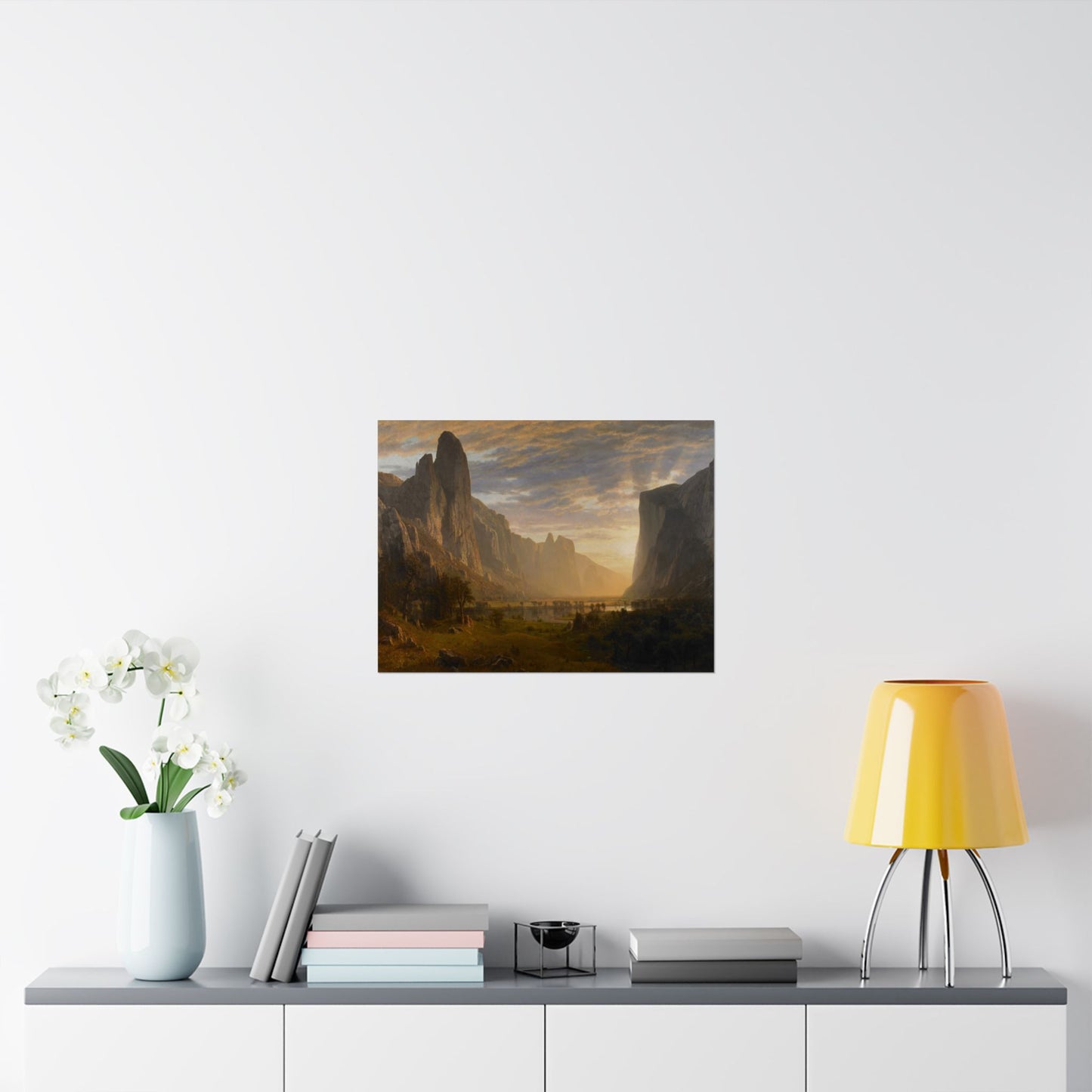Bierstadt, Albert - Looking Down Yosemite Valley (1865) - Satin Posters