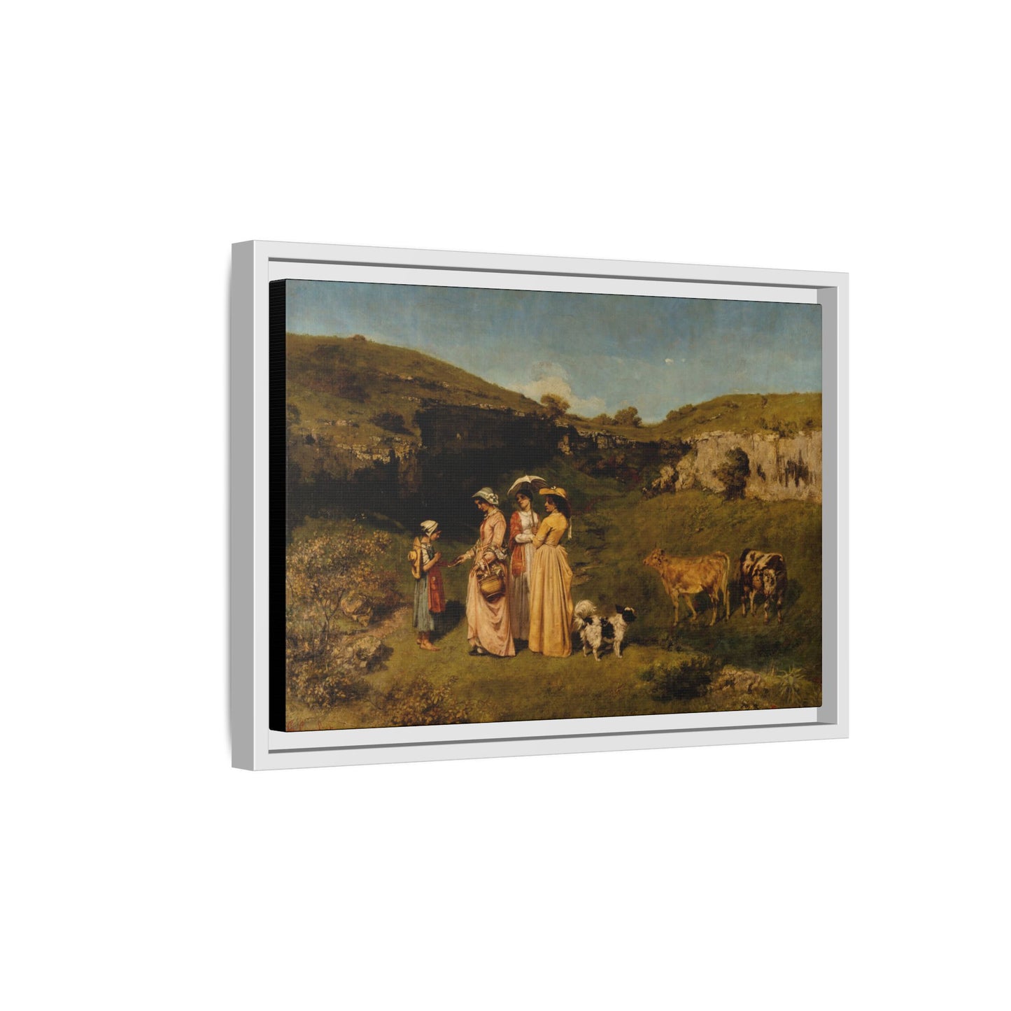 Courbet, Gustave - Young Ladies of the Village (1851) - Matte Canvas, Framed