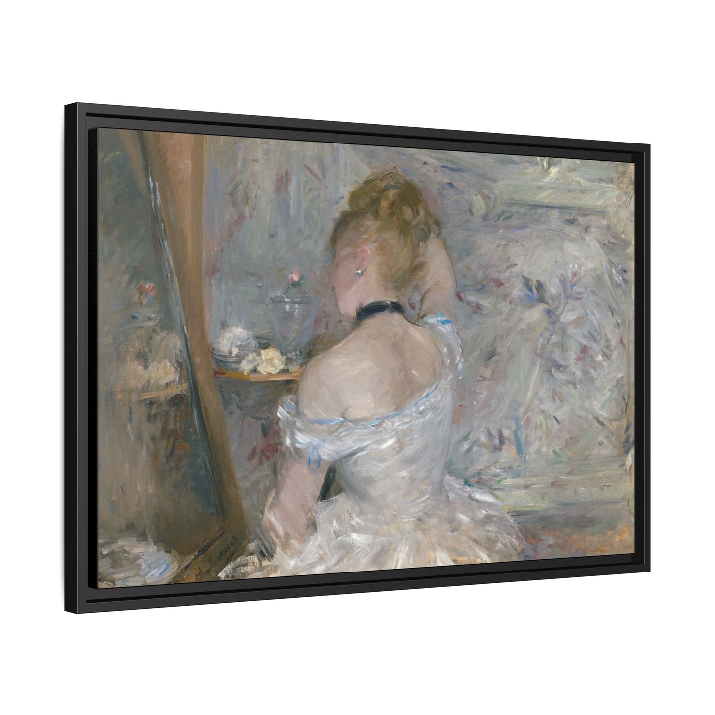 Morisot, Berthe - Woman at Her Toilette (1880) - Matte Canvas, Framed