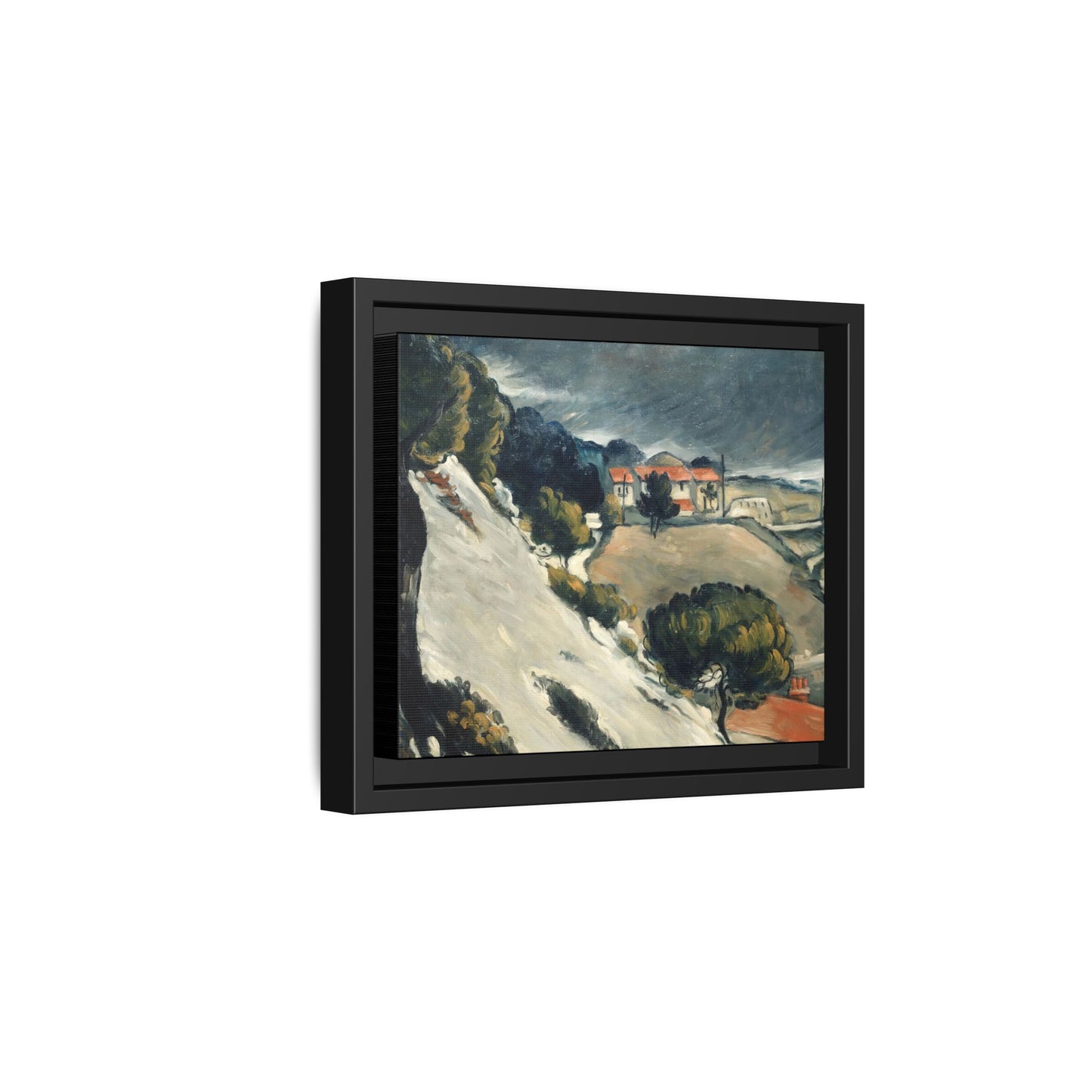 Cézanne, Paul - L’Estaque, Melting Snow (1870) - Matte Canvas, Framed