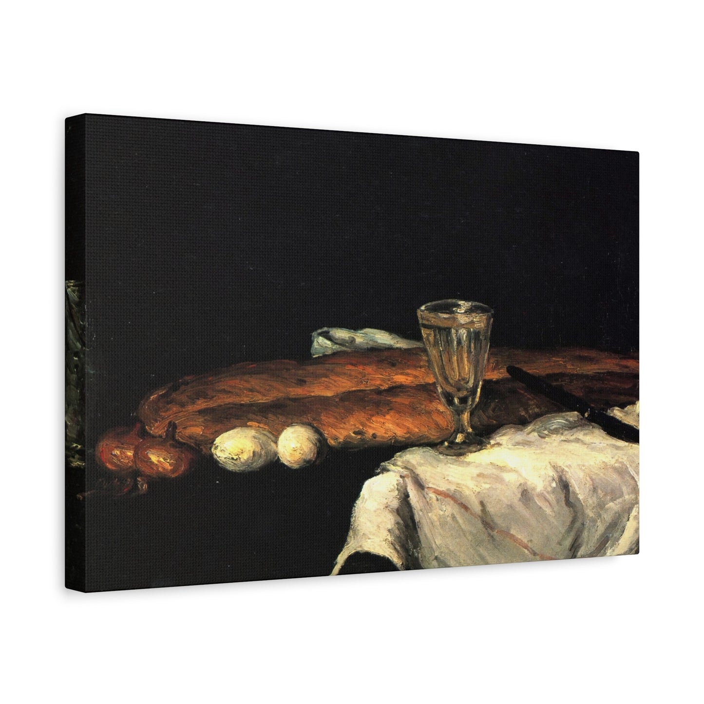 Cézanne, Paul - Still Life with Bread and Eggs (1865) - Canvas Block, unframed