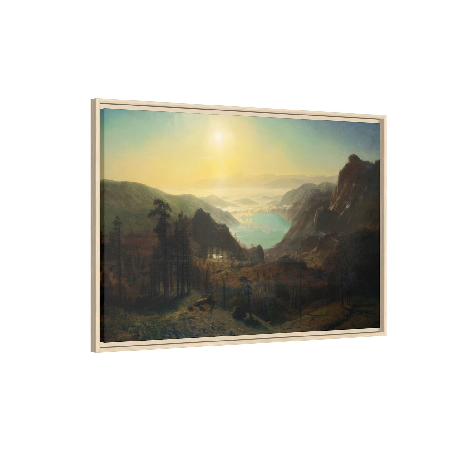 Bierstadt, Albert - Donner Lake from the Summit (1873) - Matte Canvas, Framed