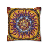 Solar Disc Mandala - Suede Square Pillowcase