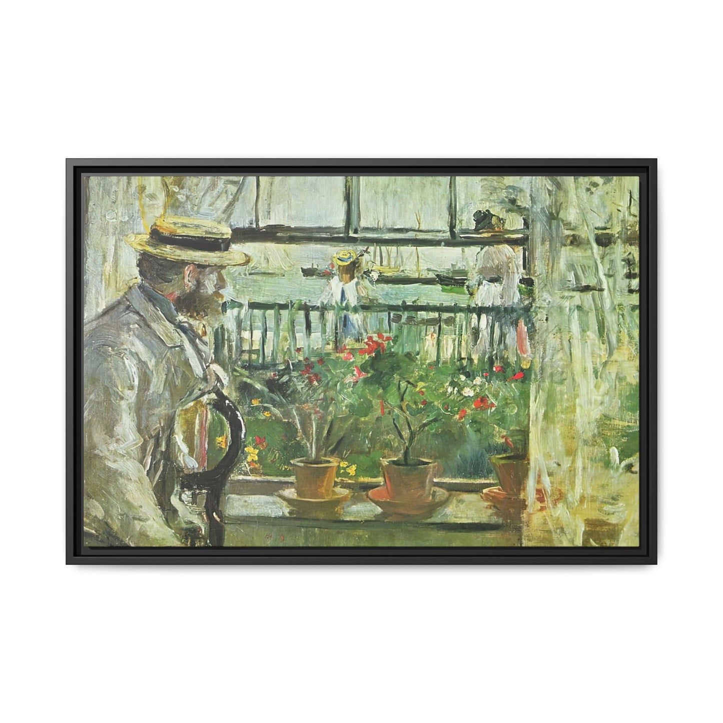 Morisot, Berthe - Eugene Manet on the Isle of Wight (1875) - Matte Canvas, Framed
