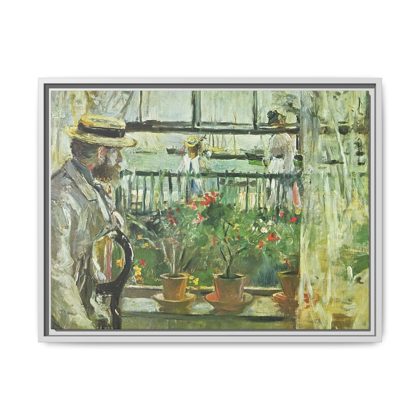 Morisot, Berthe - Eugene Manet on the Isle of Wight (1875) - Matte Canvas, Framed