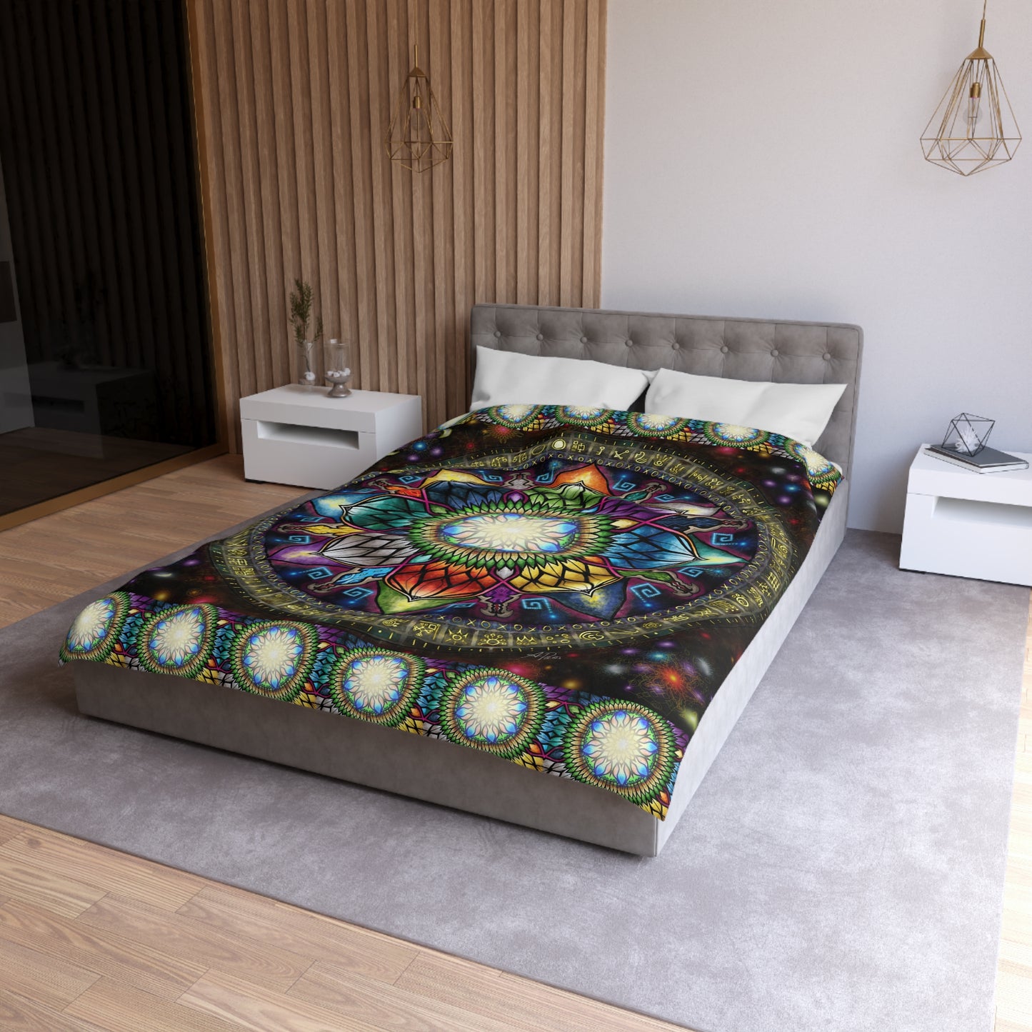 Mystic Jewel Mandala - Microfiber Duvet Cover