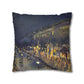 Pissarro, Camille - The Boulevard Montmartre At Night (1897) - Suede Square Pillowcase