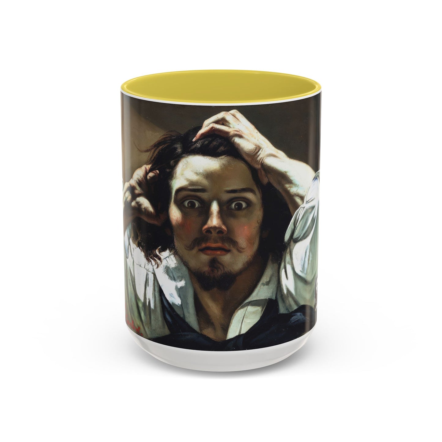 Courbet, Gustave - The Desperate Man (1843) - Colorful Accent Mugs
