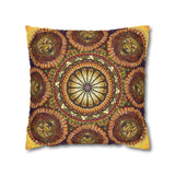 Lion Summer Mandala - Suede Square Pillowcase