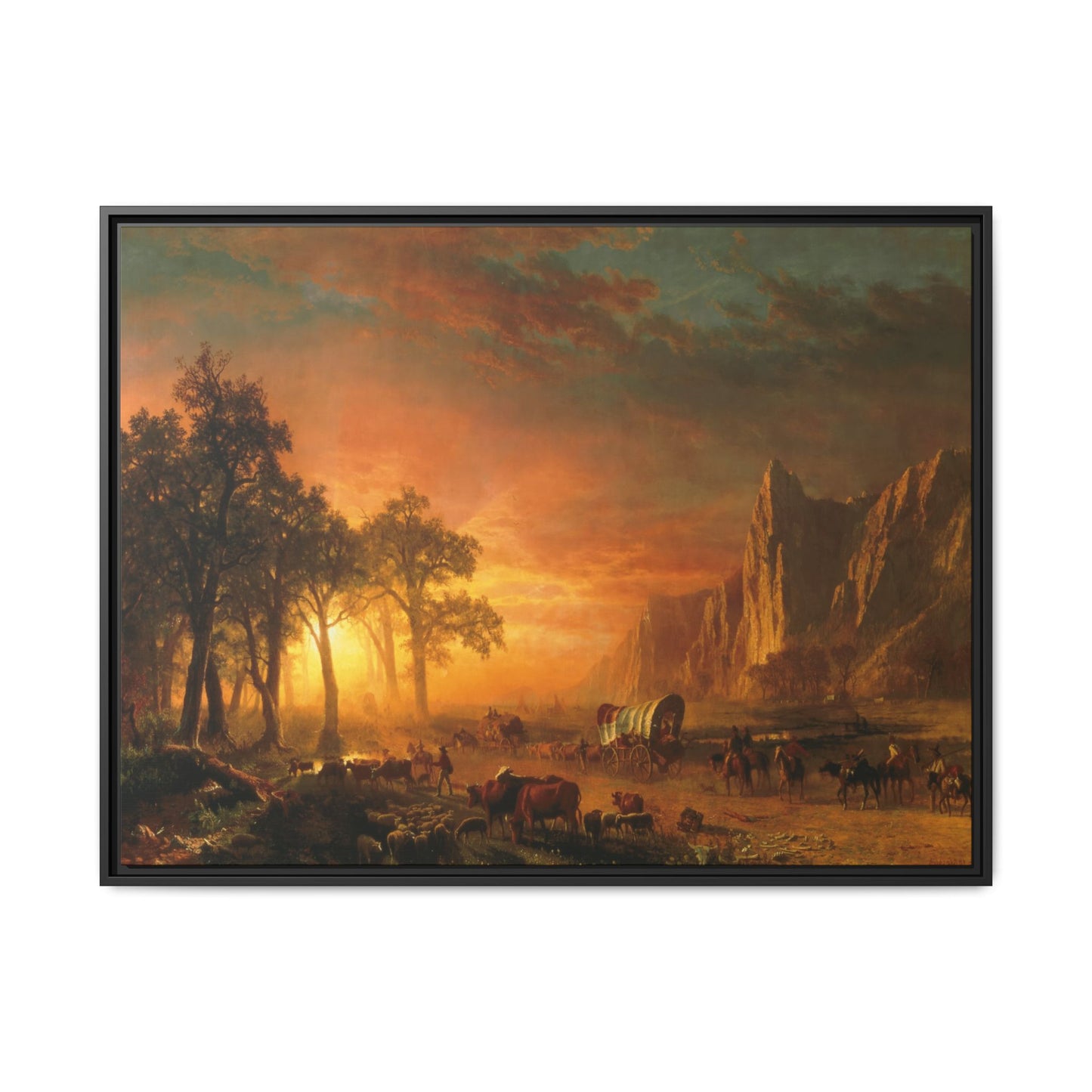 Bierstadt, Albert - Emigrants Crossing the Plains (1867) - Matte Canvas, Framed