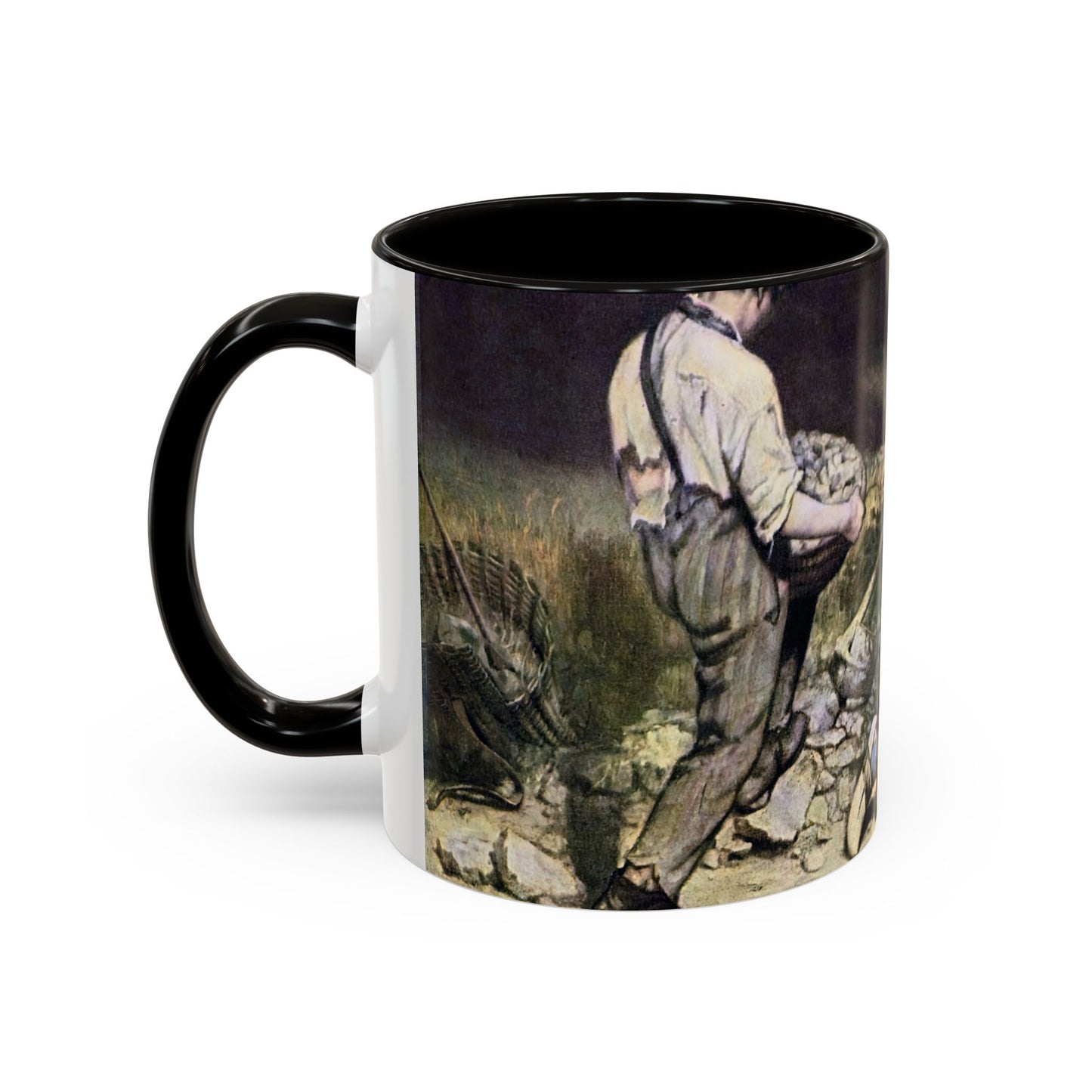 Courbet, Gustave - The Stone Breakers (1850) - Colorful Accent Mugs