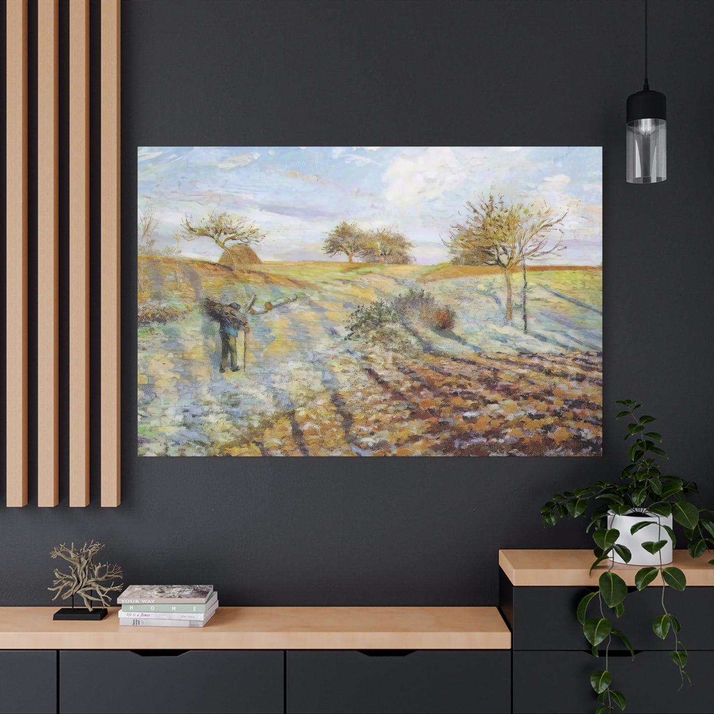 Pissarro, Camille - Hoarfrost (1873) - Canvas Block, unframed