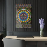 Emerald Arrows Mandala - Acrylic Block