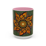 Monarch Butterfly Mandala - Colorful Accent Mugs