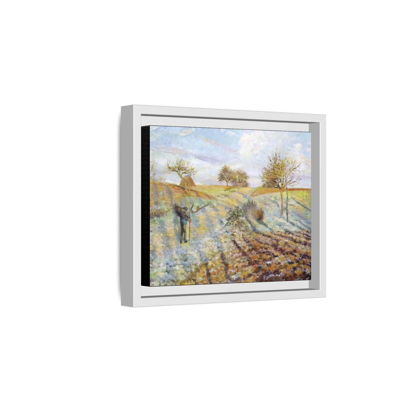 Pissarro, Camille - Hoarfrost (1873) - Matte Canvas, Framed