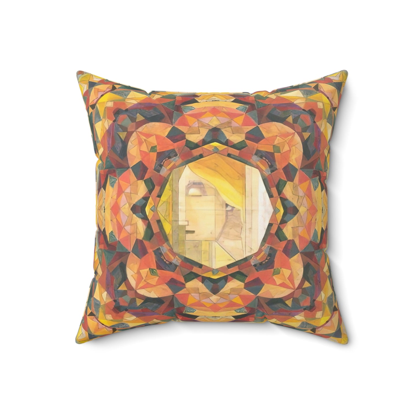 Filiger, Charles - Woman’s Head with Closed Eyes (1893) - Suede Square Pillow