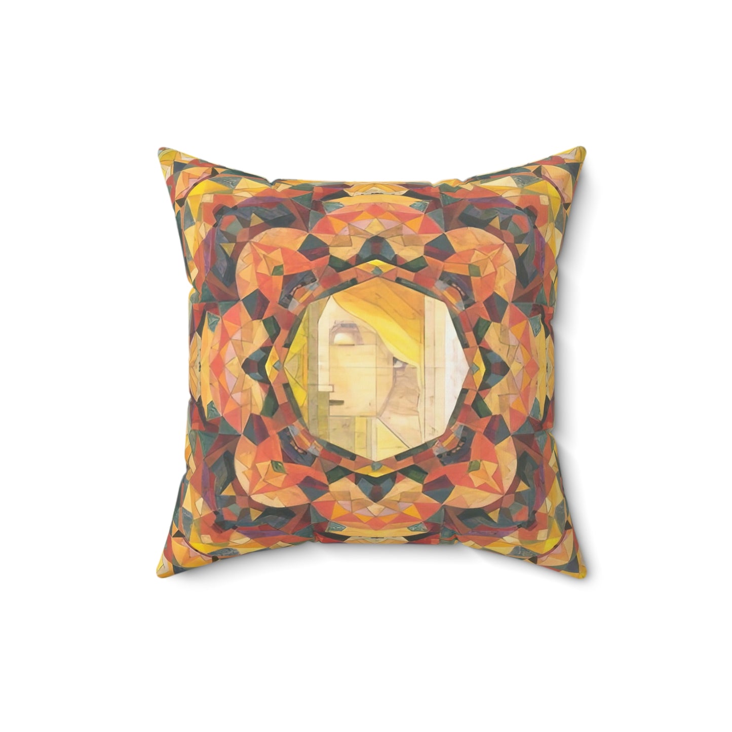 Filiger, Charles - Woman’s Head with Closed Eyes (1893) - Suede Square Pillow