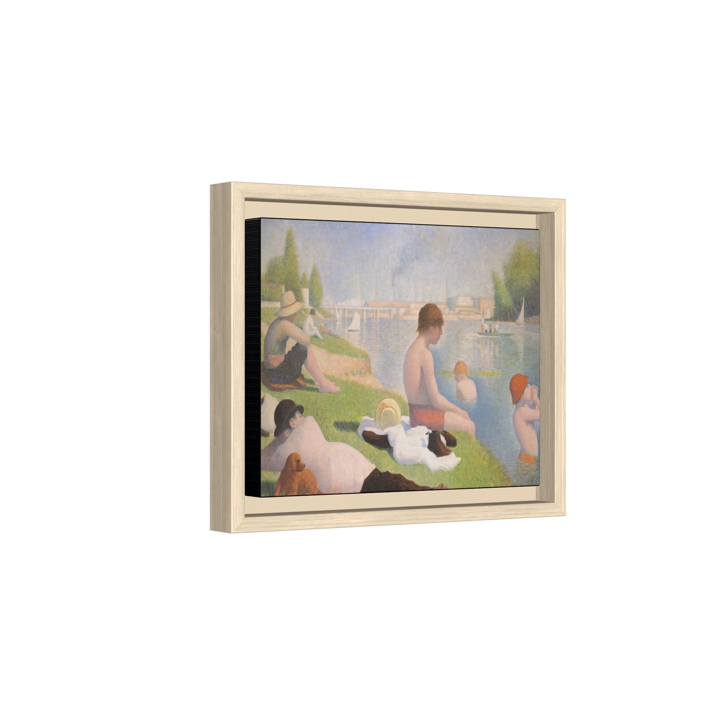 Seurat, Georges - Bathers at Asnières (1884) - Matte Canvas, Framed