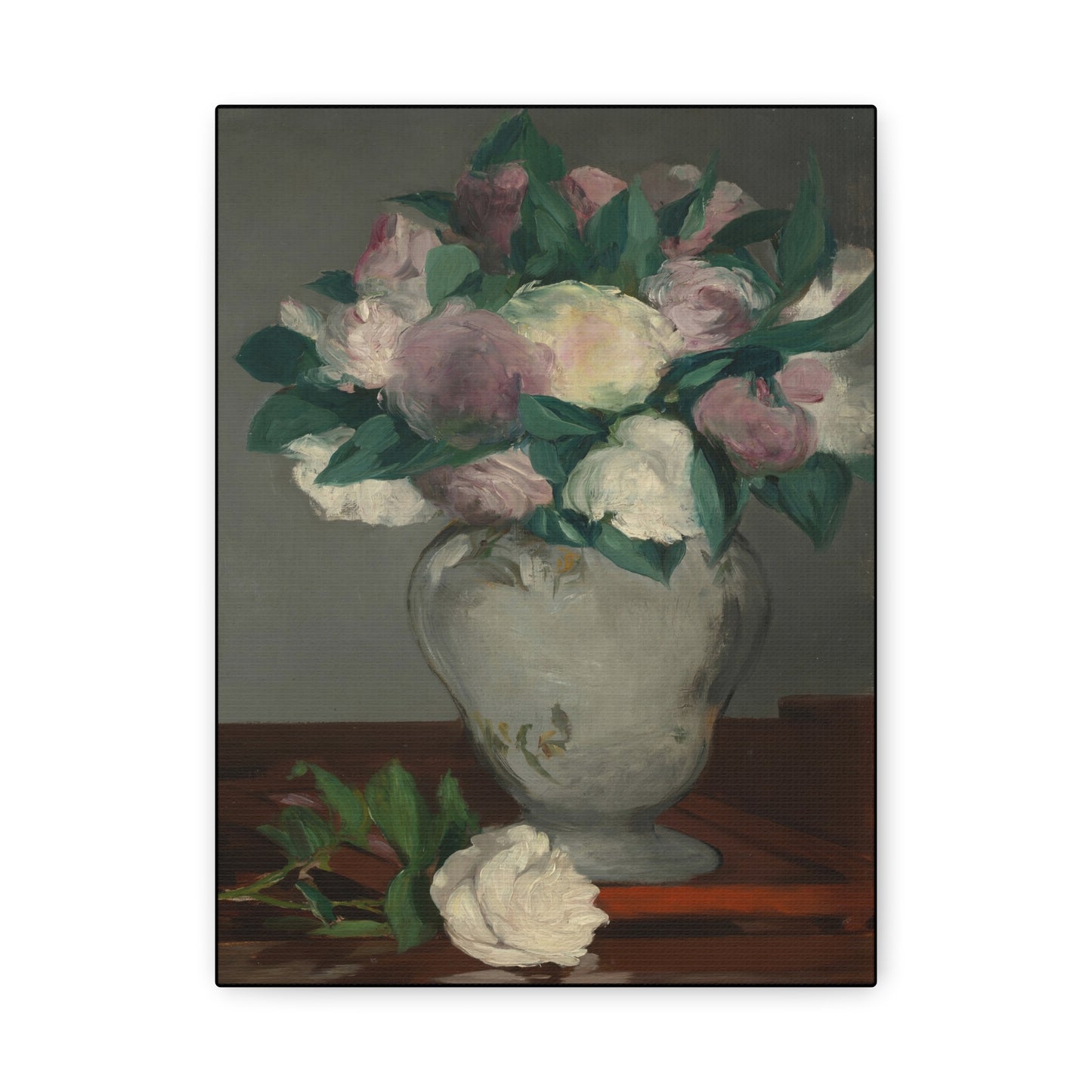 Manet, Édouard - Peonies (1864) - Canvas Block, unframed