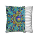 Melek Taus Mandala - Faux Suede Square Pillowcase