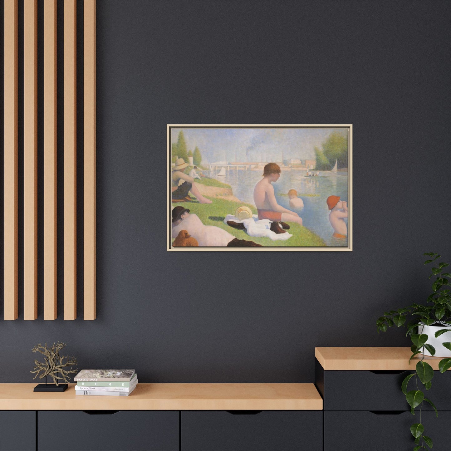Seurat, Georges - Bathers at Asnières (1884) - Matte Canvas, Framed