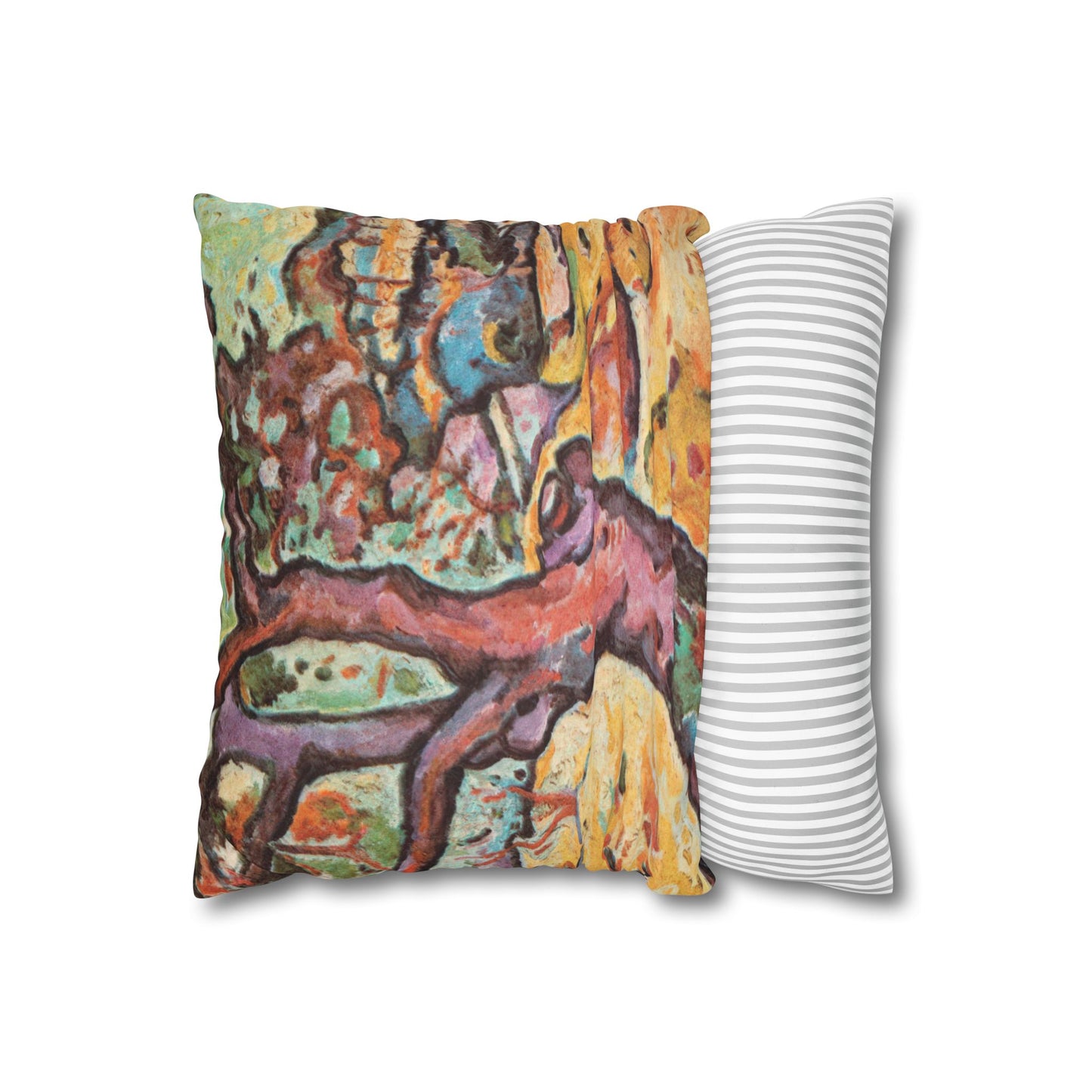 Braque, Georges - Olive Tree near L'Estaque (1906) - Suede Square Pillowcase