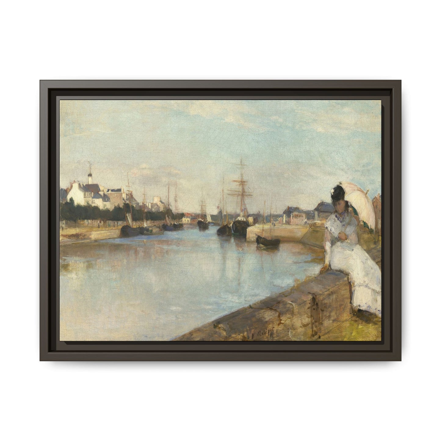 Morisot, Berthe - The Harbor at Lorient (1869) - Matte Canvas, Framed