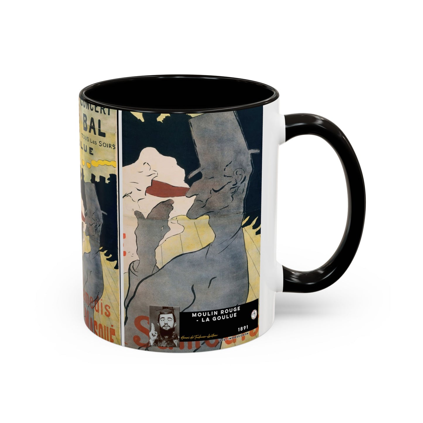 Toulouse-Lautrec, Henri - Moulin Rouge - La Goulue (1891) - Colorful Accent Mugs