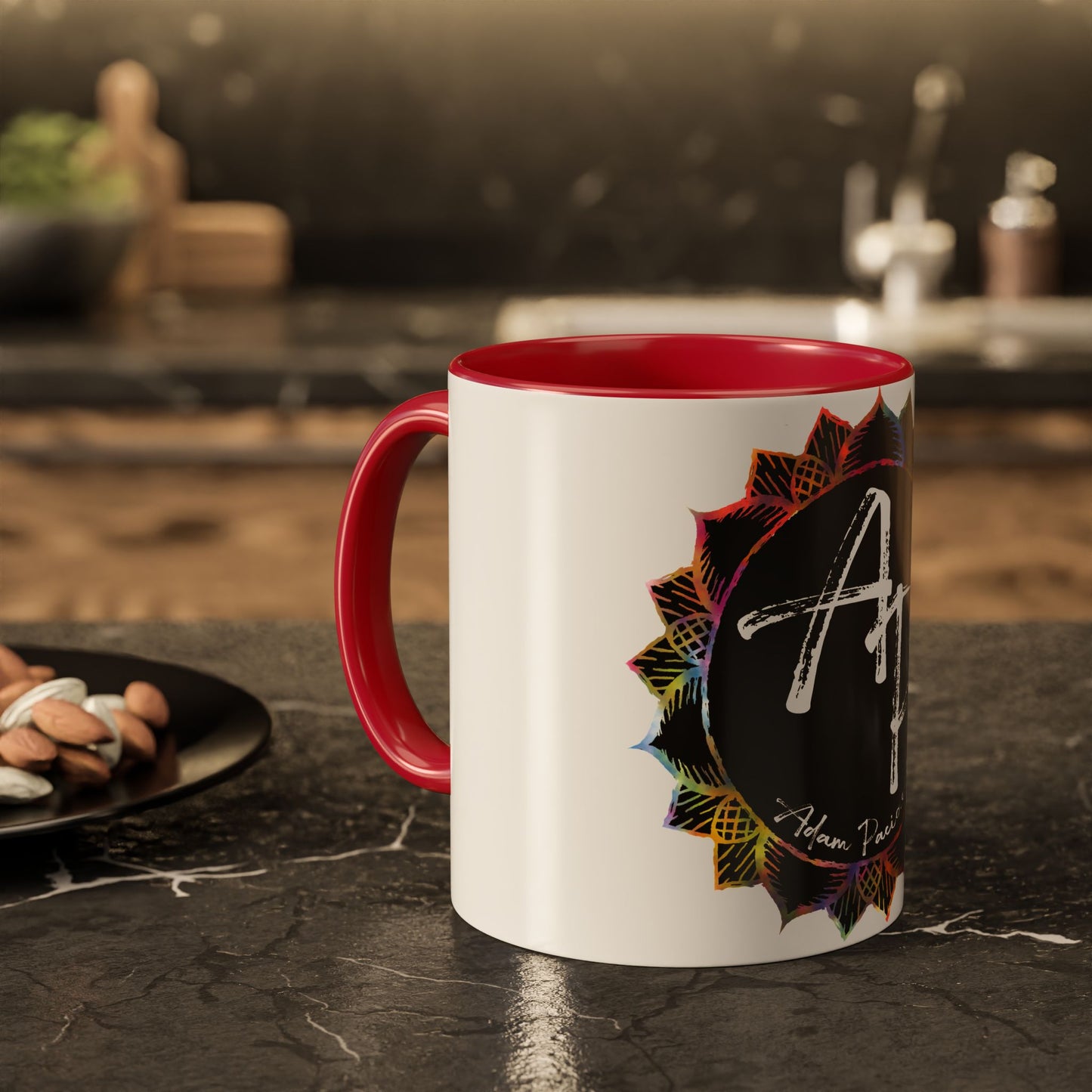 AdamPacio.com - Black Logo - Colorful Accent Mugs