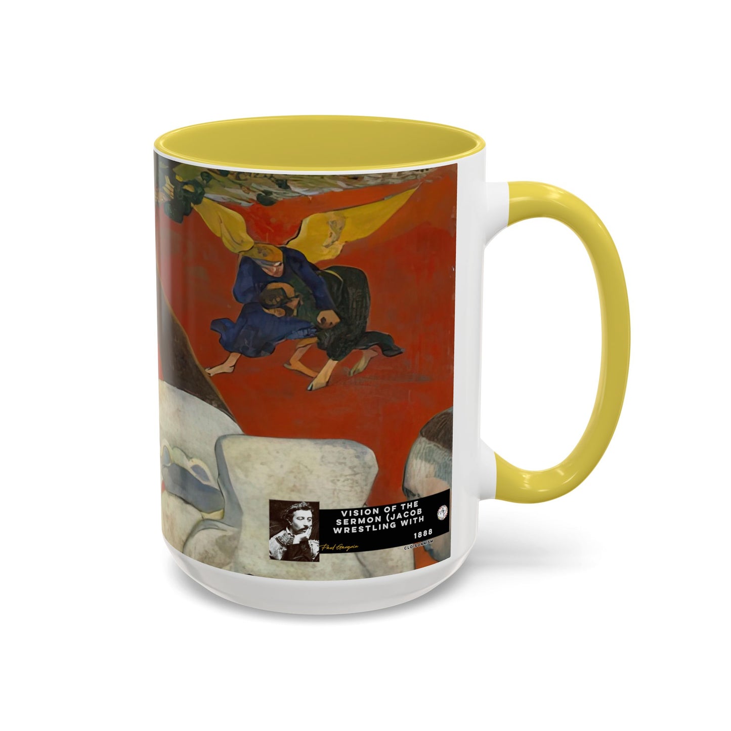 Gauguin, Paul - Vision of the Sermon (Jacob Wrestling with the Angel) (1888) - Colorful Accent Mugs