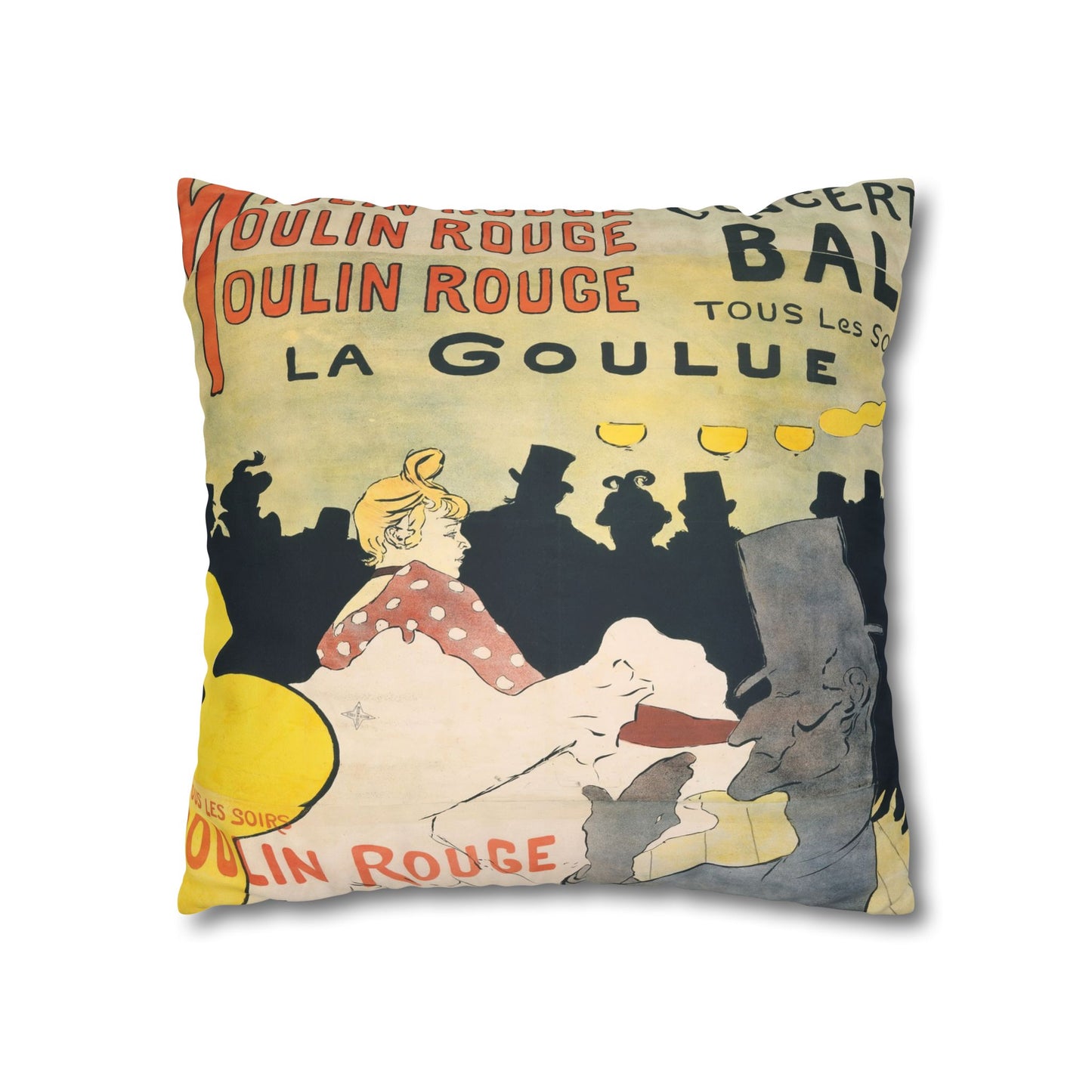 Toulouse-Lautrec, Henri - Moulin Rouge - La Goulue (1891) - Suede Square Pillowcase