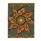Monarch Butterfly Mandala - Arctic Fleece Blanket
