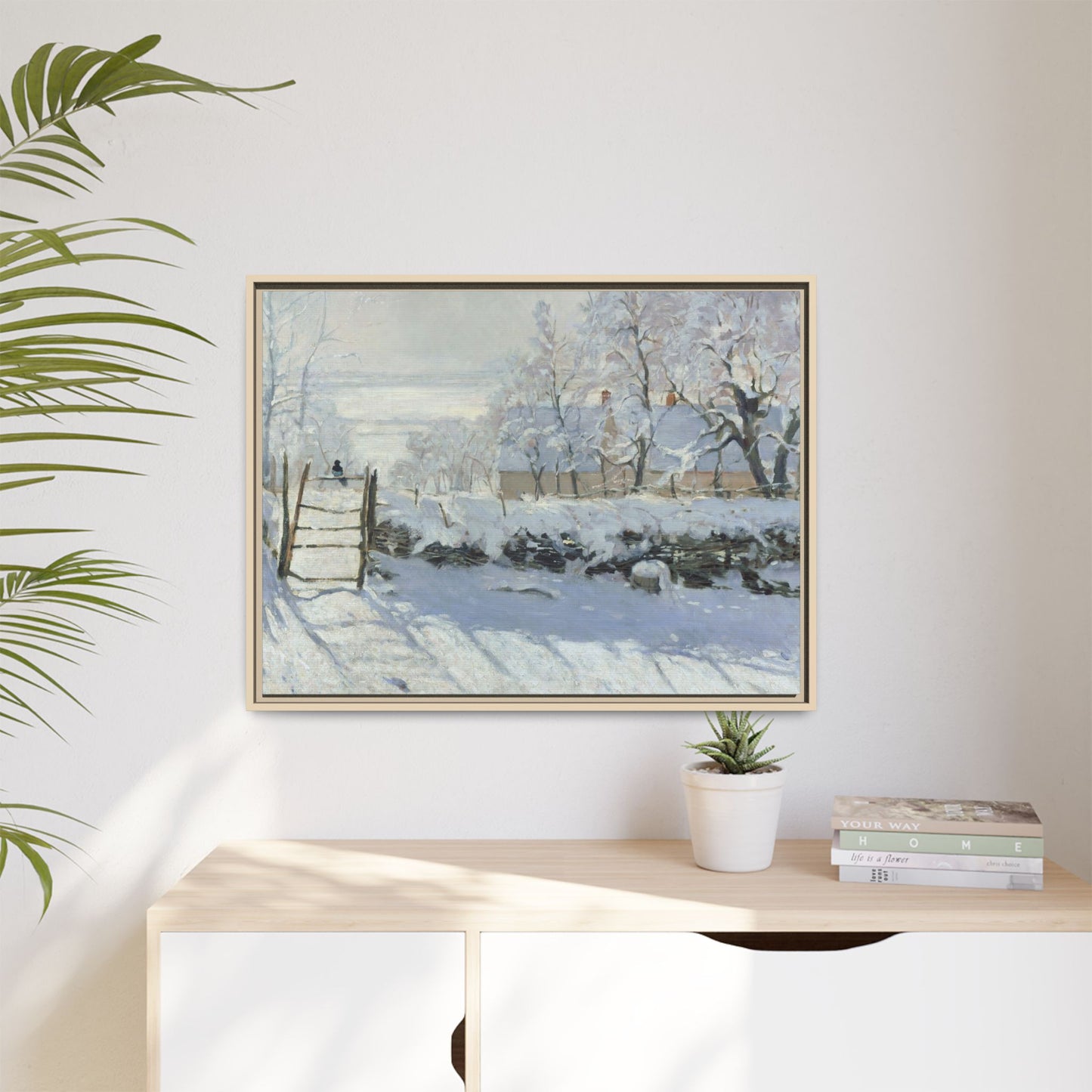 Monet, Claude - The Magpie (1868) - Matte Canvas, Framed