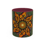 Monarch Butterfly Mandala - Colorful Accent Mugs