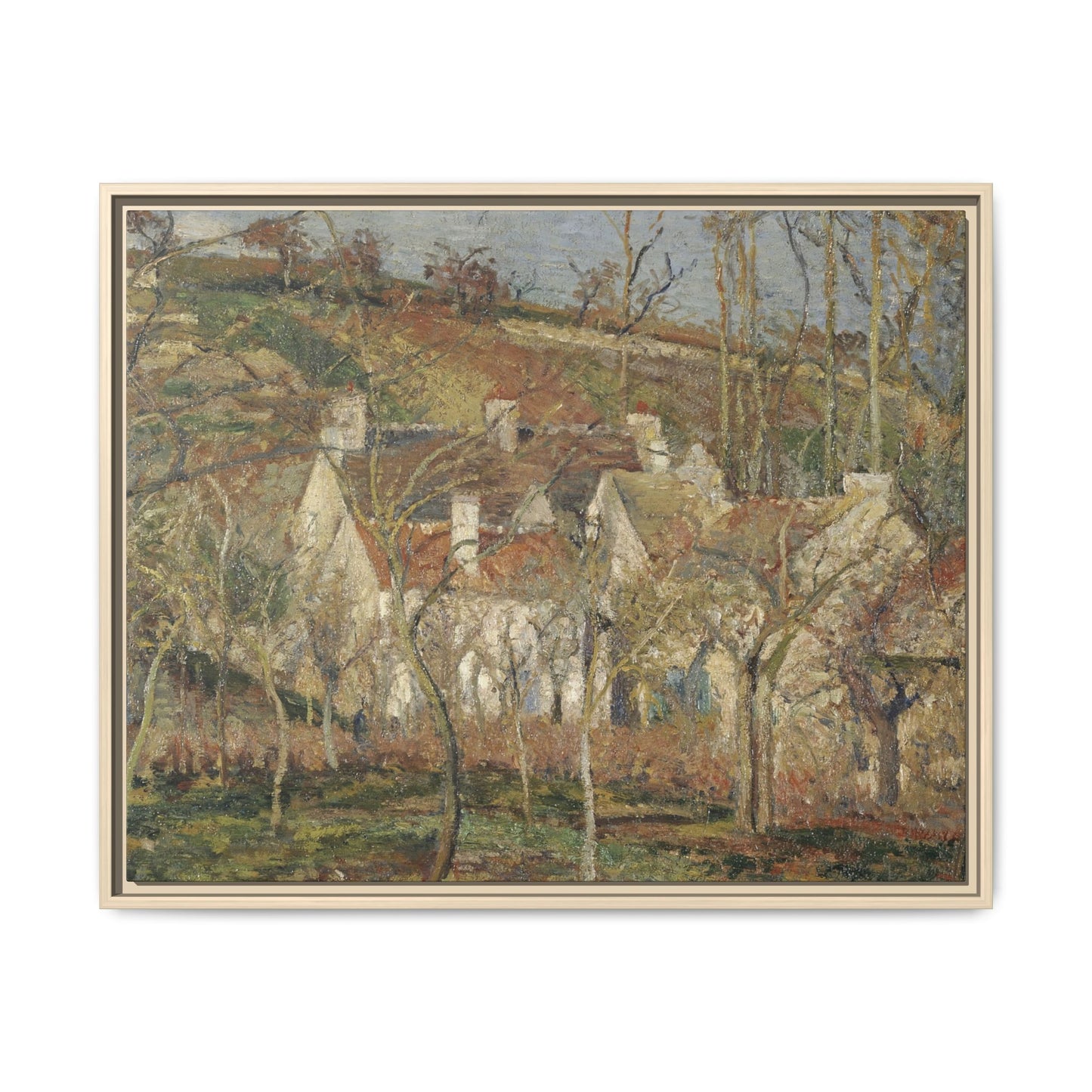 Pissarro, Camille - Red Roofs, Corner of a Village in Winter (1877) - Matte Canvas, Framed