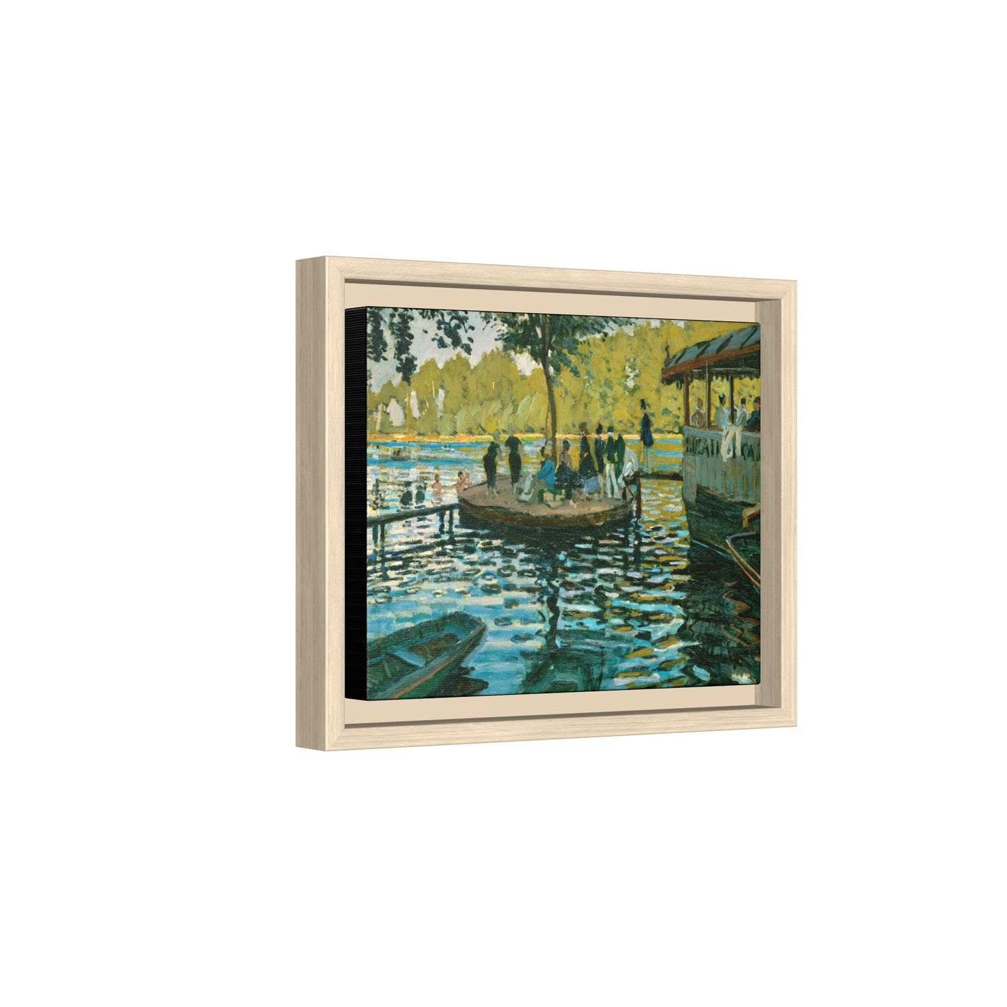 Monet, Claude - La Grenouillere (1869) - Matte Canvas, Framed
