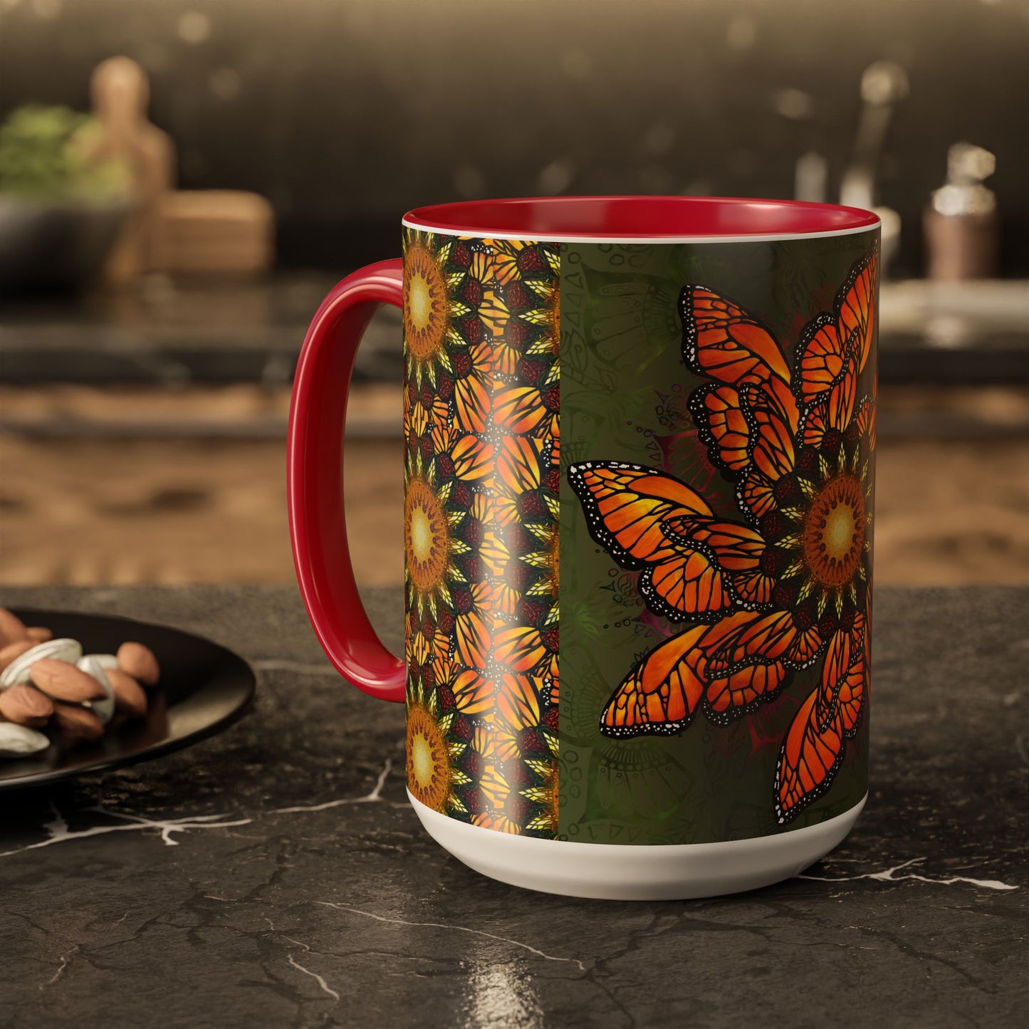 Pacio, Adam - Monarch Butterfly Mandala - Colorful Accent Mugs