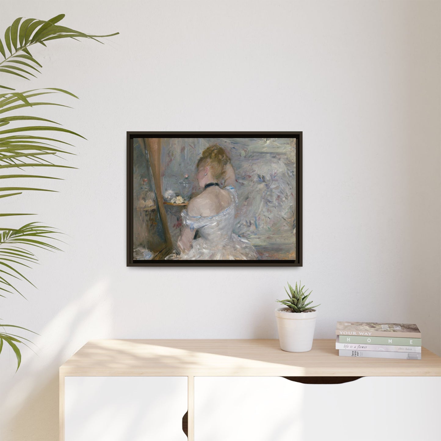 Morisot, Berthe - Woman at Her Toilette (1880) - Matte Canvas, Framed