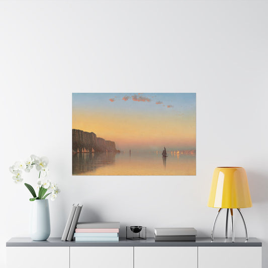 Gifford, Sanford Robinson -  Sunset on the Pallisades of the Hudson  (1879) - Satin Posters
