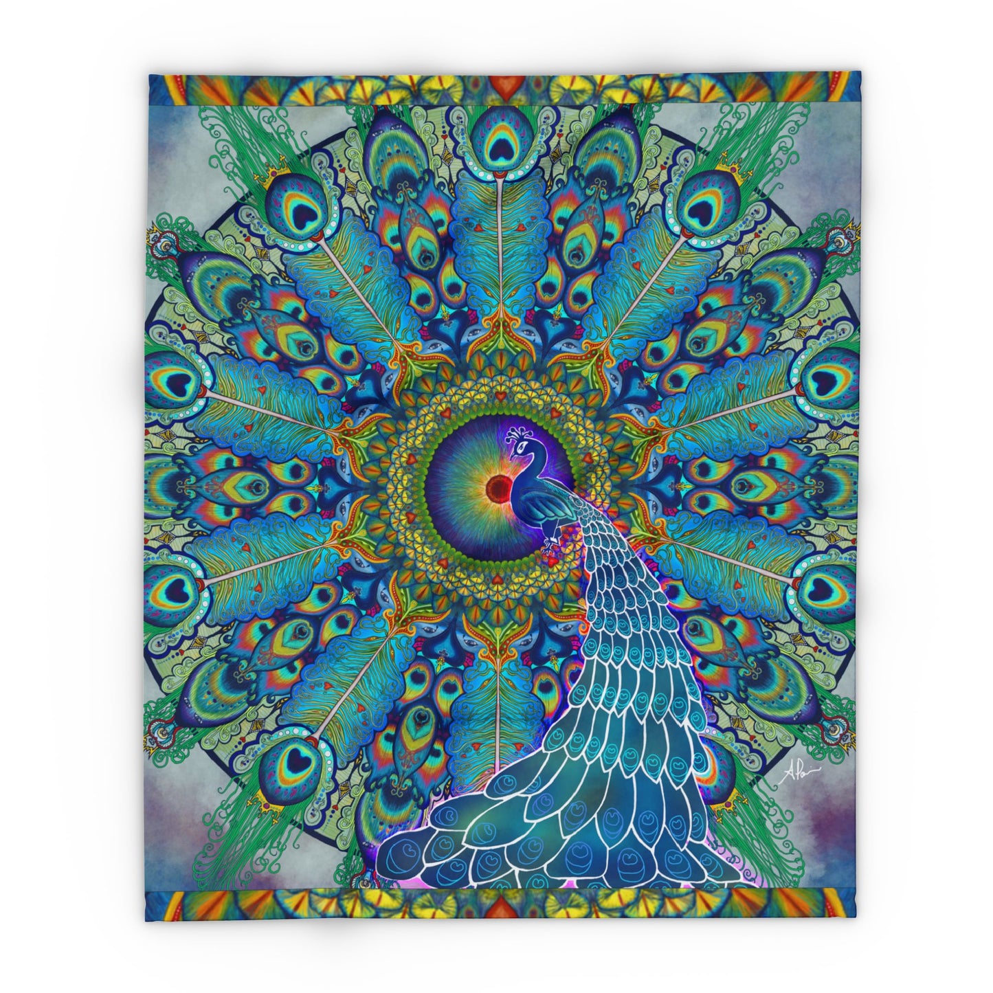 Melek Taus Mandala - Arctic Fleece Blanket