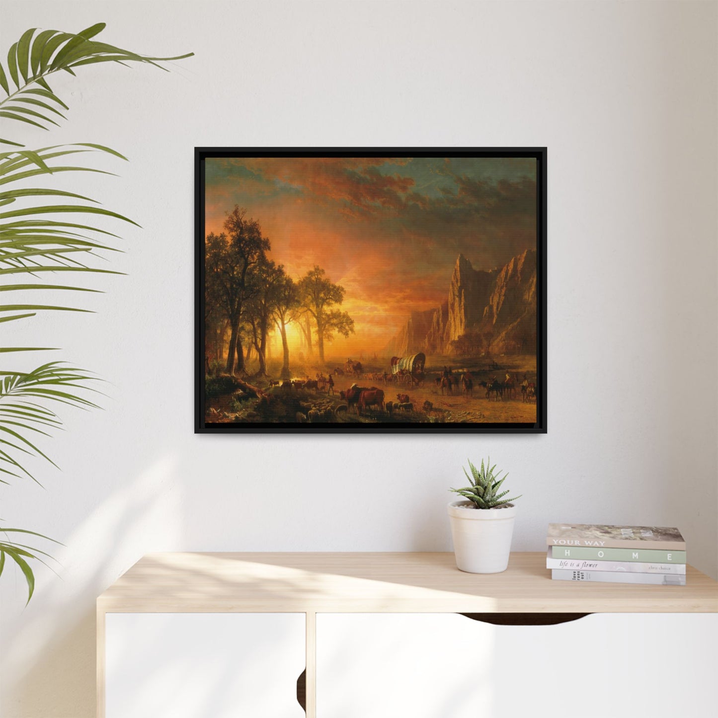 Bierstadt, Albert - Emigrants Crossing the Plains (1867) - Matte Canvas, Framed