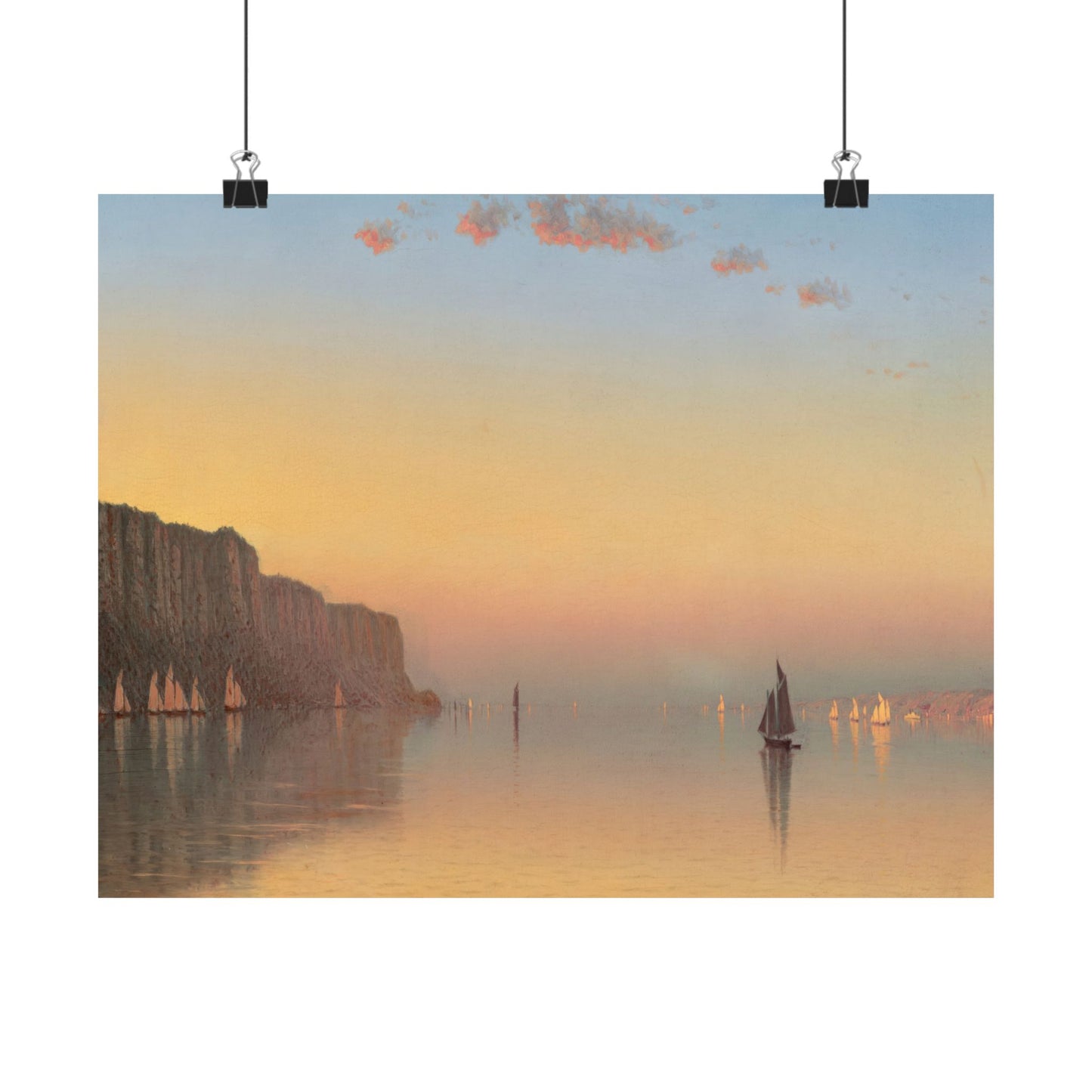 Gifford, Sanford Robinson -  Sunset on the Pallisades of the Hudson  (1879) - Satin Posters